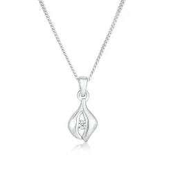 Elli "Halskette Tropfen | Diamant ( Weiß, 0,03 ct )< Halsketten|Vergoldet