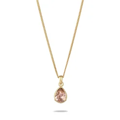 Elli "Halskette Tropfen | Glas Kristalle (Rose)< Vergoldet|Halsketten