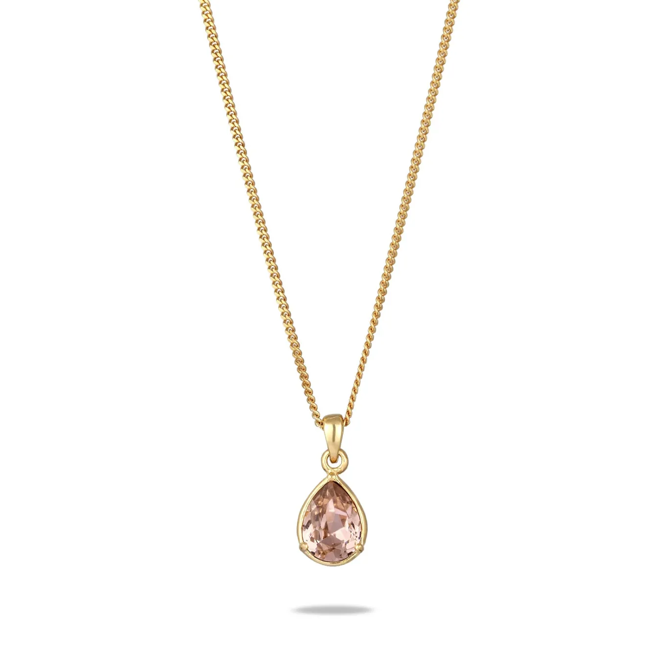 Elli "Halskette Tropfen | Glas Kristalle (Rose)< Vergoldet|Halsketten