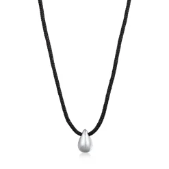 Elli "Halskette Tropfen | Nylon (schwarz)< Vergoldet|Halsketten