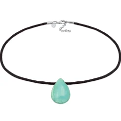 Elli "Halskette Tropfen | Satin, Türkis Edelstein< Edelsteine|Halsketten