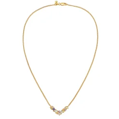 Elli "Halskette V-Form | Onyx, Mondstein, Topas (Bunt)< Halsketten|Vergoldet