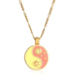 Elli "Halskette Ying Yang | Emaille< Symbol-schmuck|Halsketten