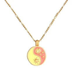 Elli "Halskette Ying Yang | Emaille< Symbol-schmuck|Halsketten