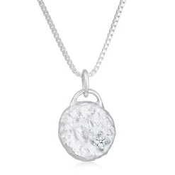Elli "Halsketten Plättchen Vintage | Diamant (Weiß, 0.03ct)< Letzte Chance|Halsketten