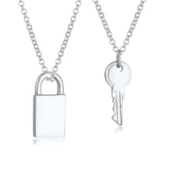 Elli "Ketten-Set Schloss & Schlüssel< Symbol-schmuck|Herz-schmuck