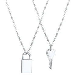 Elli "Ketten-Set Schloss & Schlüssel< Symbol-schmuck|Herz-schmuck