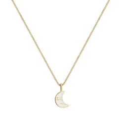 Elli "Kinder Halbmond Gesicht Emaille Glitzer 925 Silber<Kinder Symbol-schmuck|Letzte Chance