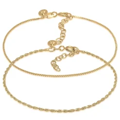 Elli "Kordel-Armbandset< Armbänder|Vergoldet