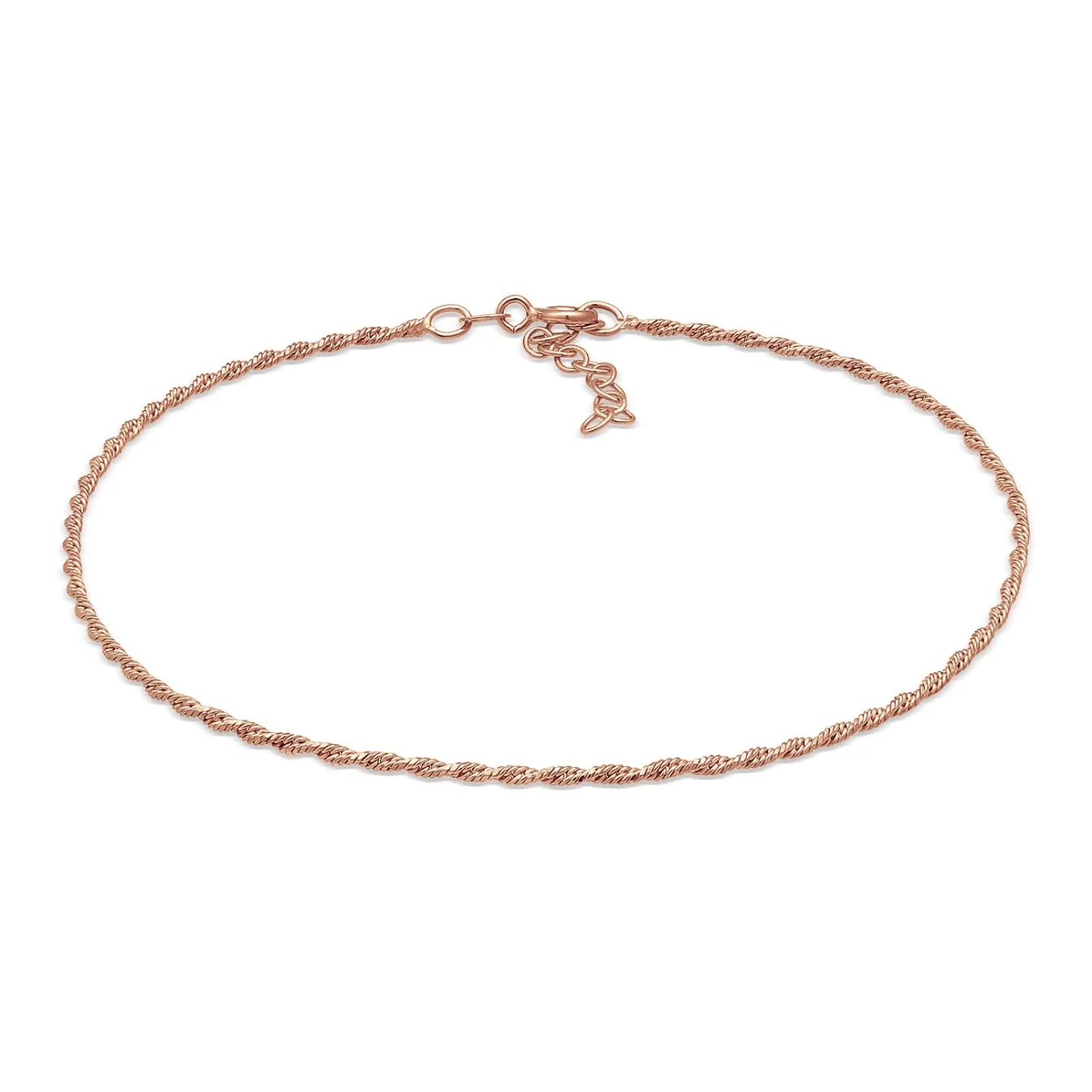 Elli "Kordel-Fußkettchen< Silber|Roségold