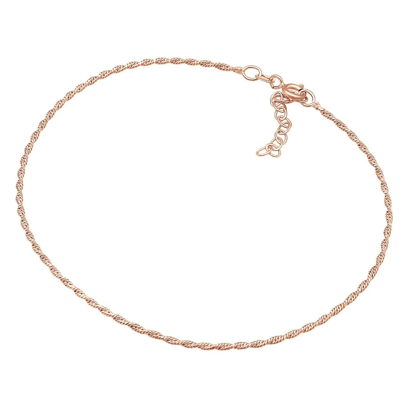 Elli "Kordel-Fußkettchen< Silber|Roségold