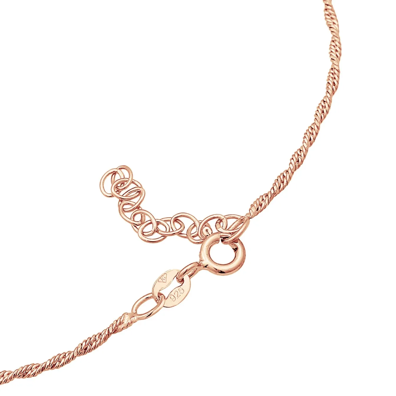 Elli "Kordel-Fußkettchen< Silber|Roségold