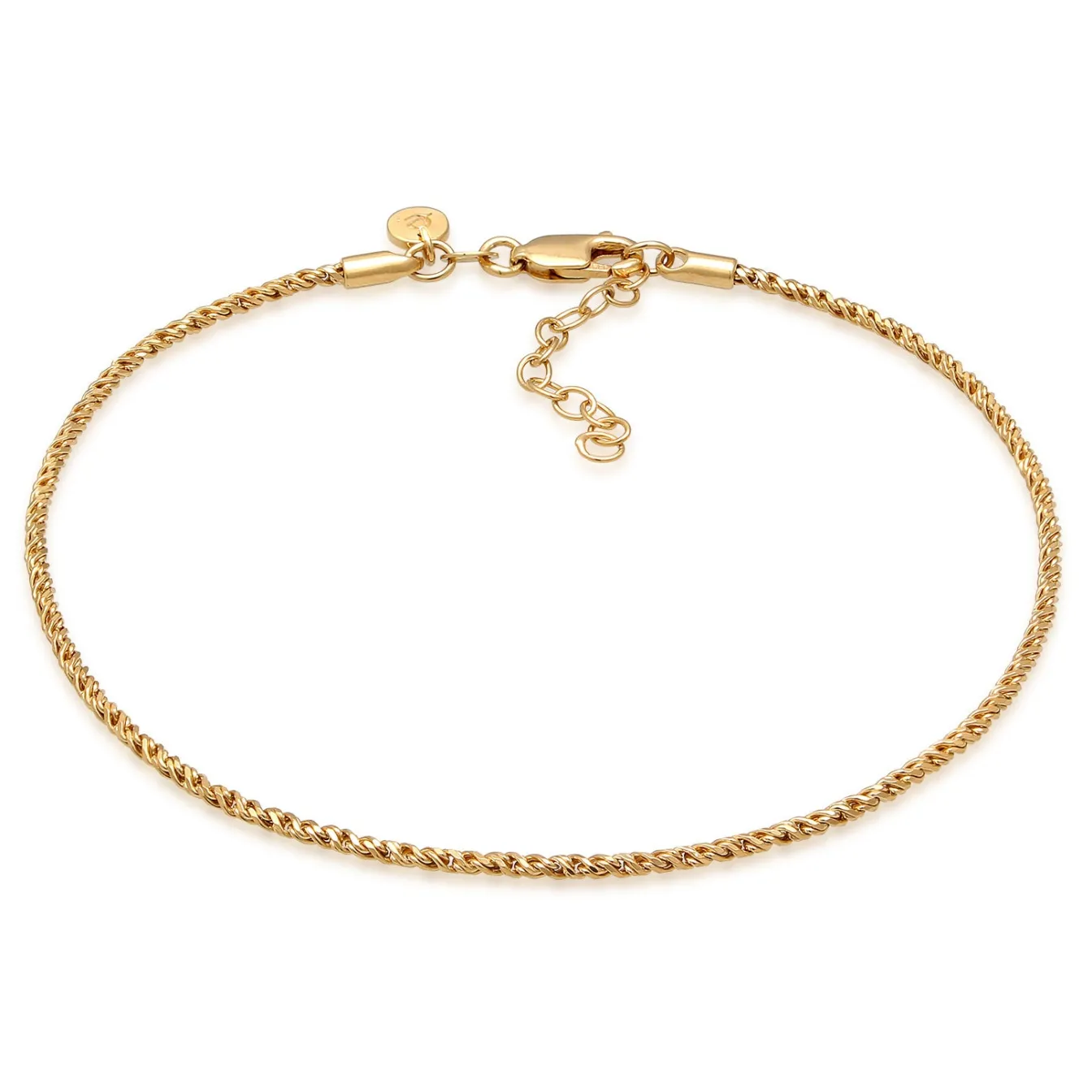 Elli "Kordel-Fußkettchen Sommer< Vergoldet|Fußschmuck