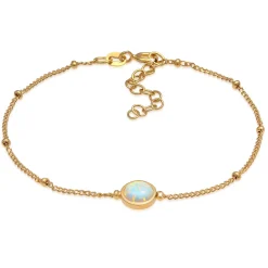 Elli "Kugel-Armband Kugel | Opal ( Weiß )< Armbänder|Vergoldet