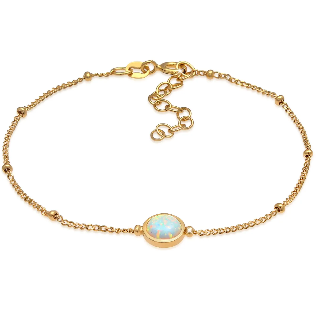 Elli "Kugel-Armband Kugel | Opal ( Weiß )< Armbänder|Vergoldet