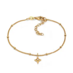 Elli "Kugel-Armband Stern Anhänger | Glas Kristalle (Weiß)< Vergoldet|Armbänder