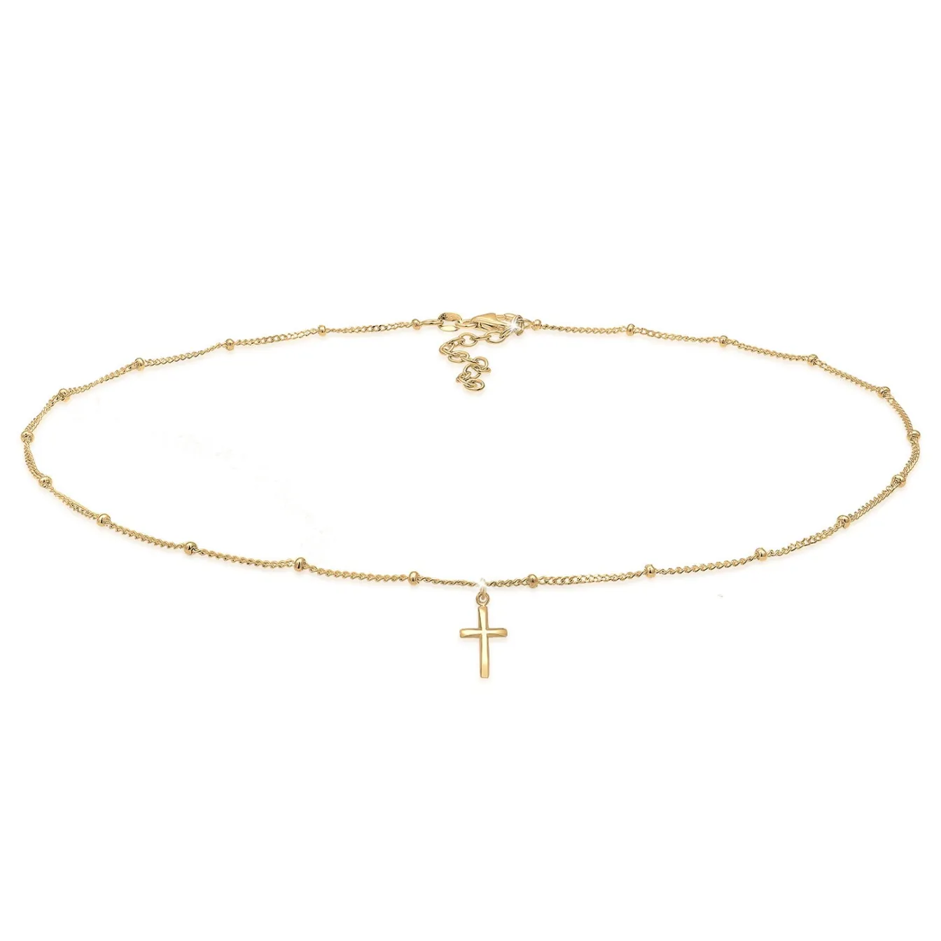 Elli "Kugel-Choker Kreuz< Roségold|Symbol-schmuck