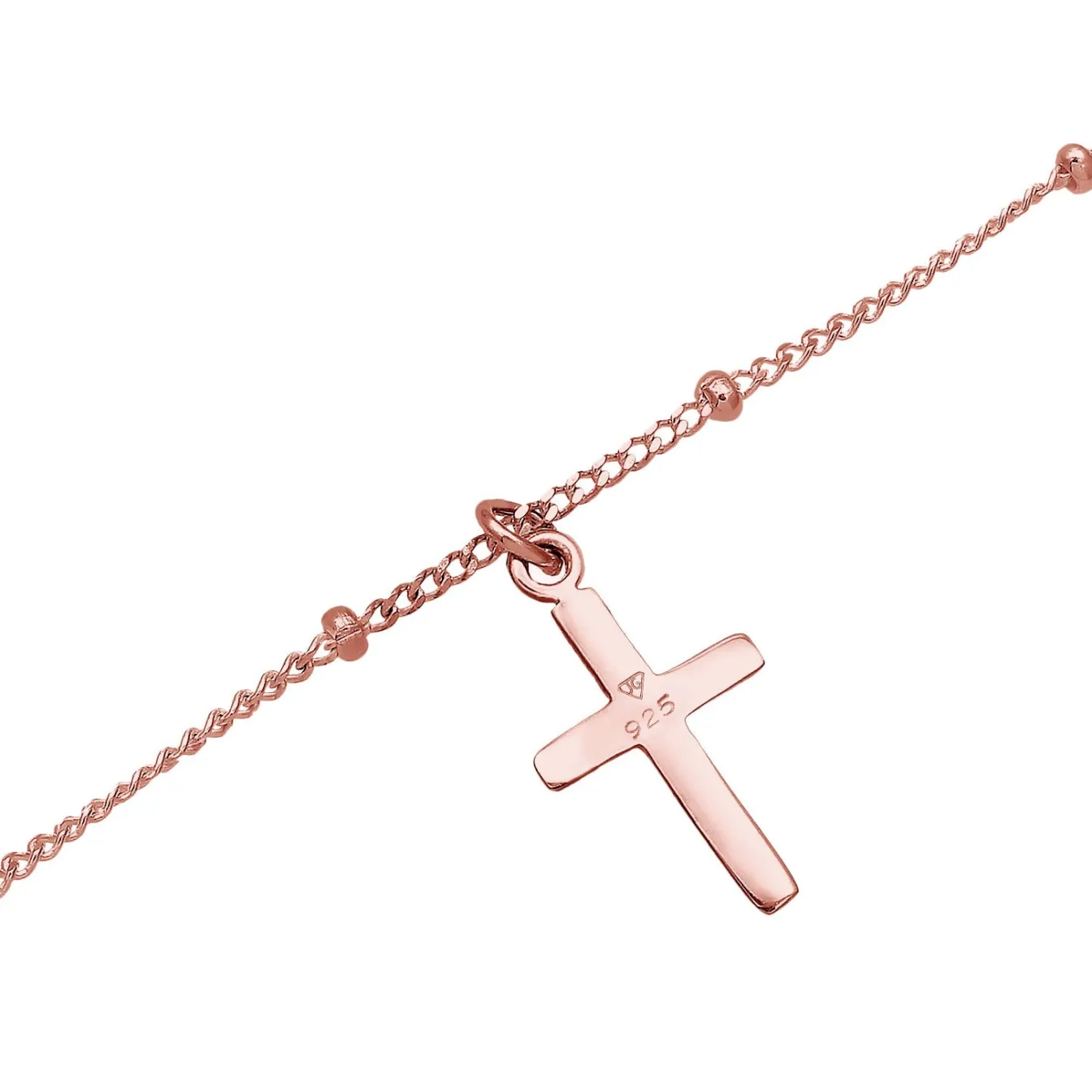 Elli "Kugel-Choker Kreuz< Roségold|Symbol-schmuck