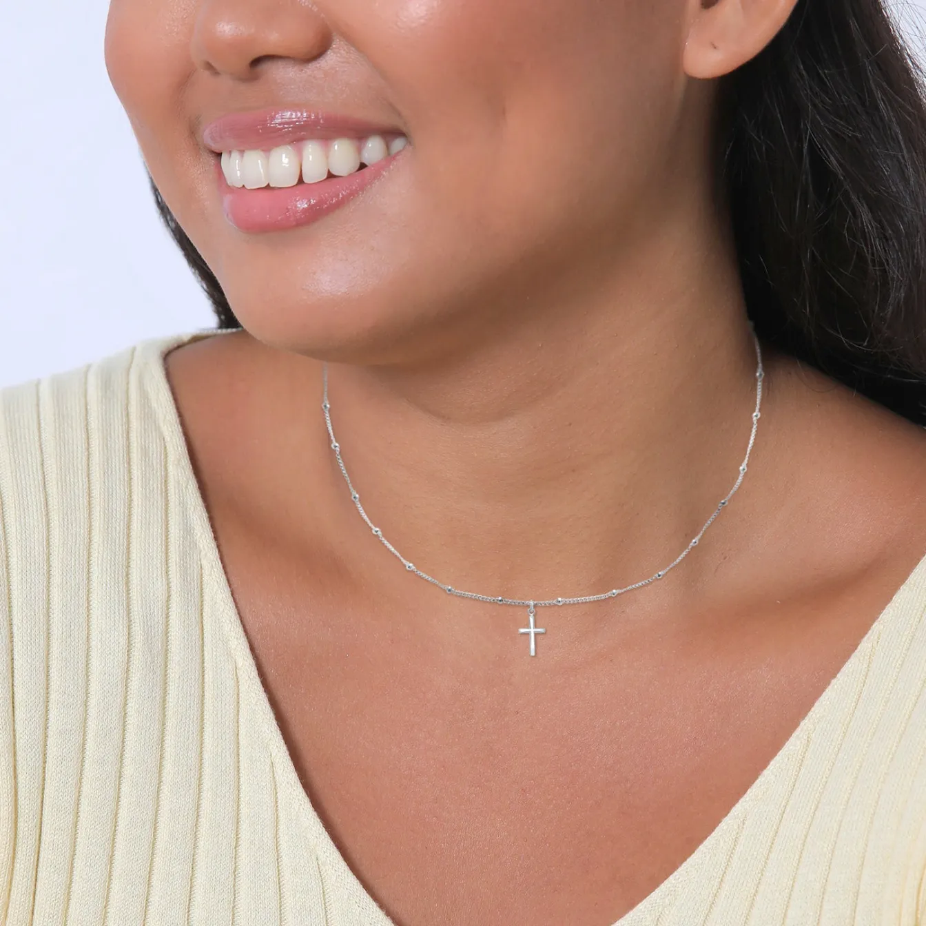 Elli "Kugel-Choker Kreuz< Roségold|Symbol-schmuck