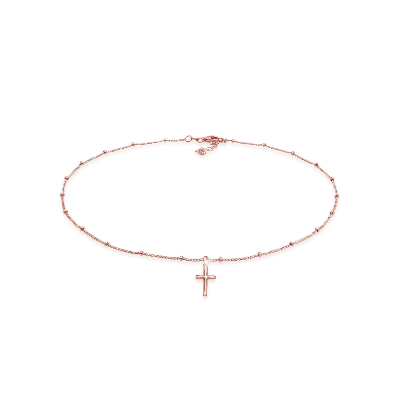 Elli "Kugel-Choker Kreuz< Roségold|Symbol-schmuck