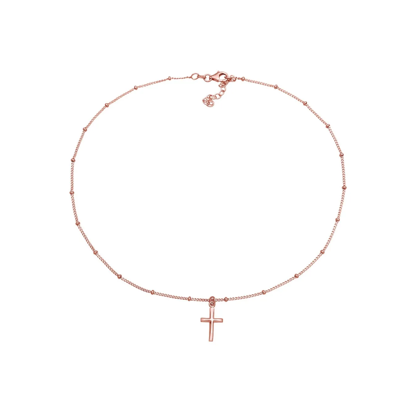 Elli "Kugel-Choker Kreuz< Roségold|Symbol-schmuck