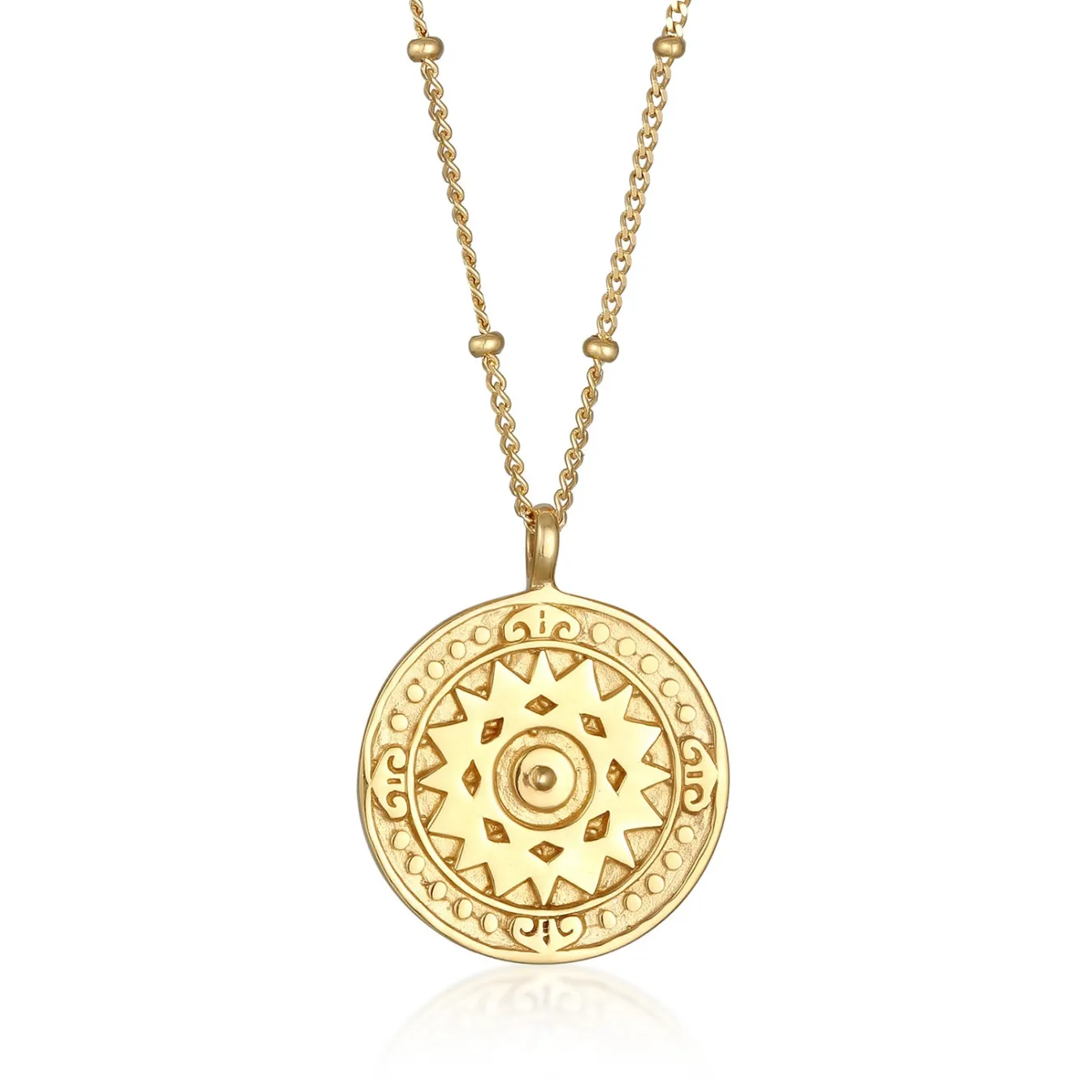 Elli "Kugel-Halskette Münze< Vergoldet|Symbol-schmuck