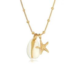 Elli "Kugel-Halskette Muschel< Vergoldet|Symbol-schmuck