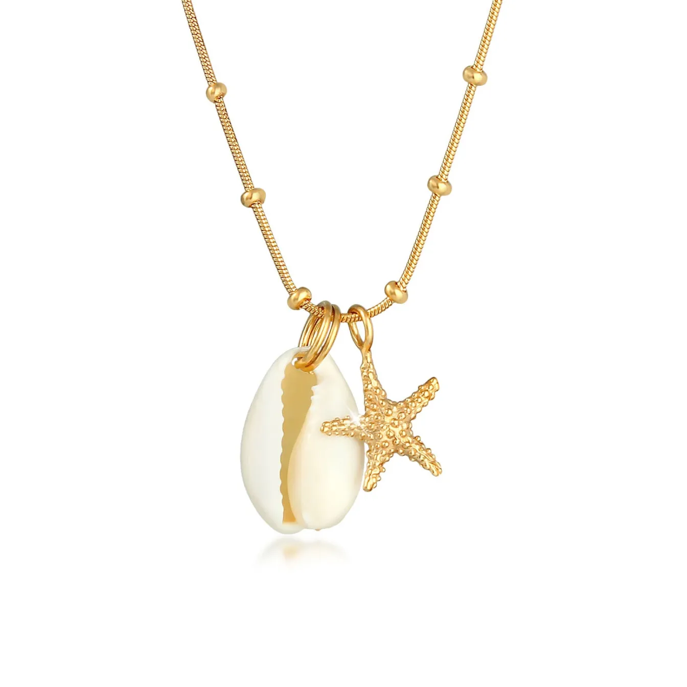 Elli "Kugel-Halskette Muschel< Vergoldet|Symbol-schmuck