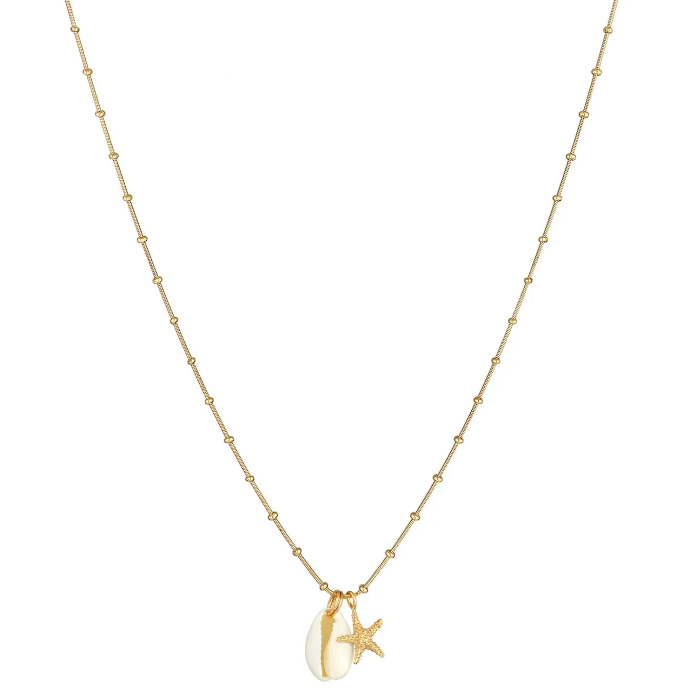 Elli "Kugel-Halskette Muschel< Vergoldet|Symbol-schmuck