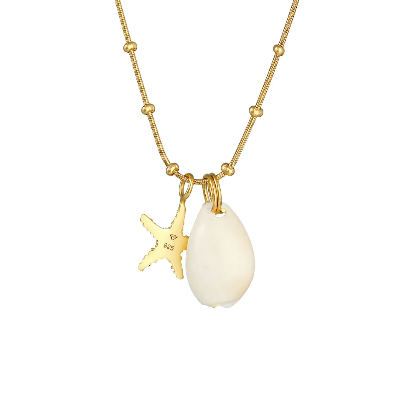 Elli "Kugel-Halskette Muschel< Vergoldet|Symbol-schmuck