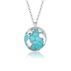 Elli "Lange Halskette Weltkugel | Türkis (Türkis)< Symbol-schmuck|Halsketten