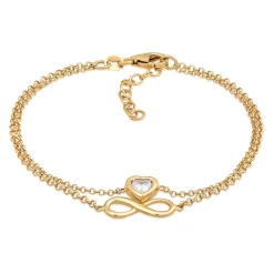 Elli "Layer-Armband Infinity Herz | Zirkonia (Weiß)< Symbol-schmuck|Herz-schmuck