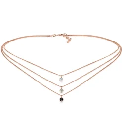 Elli "Layer-Choker | Kristalle (Weiß, Grau, Schwarz)< Roségold|Halsketten