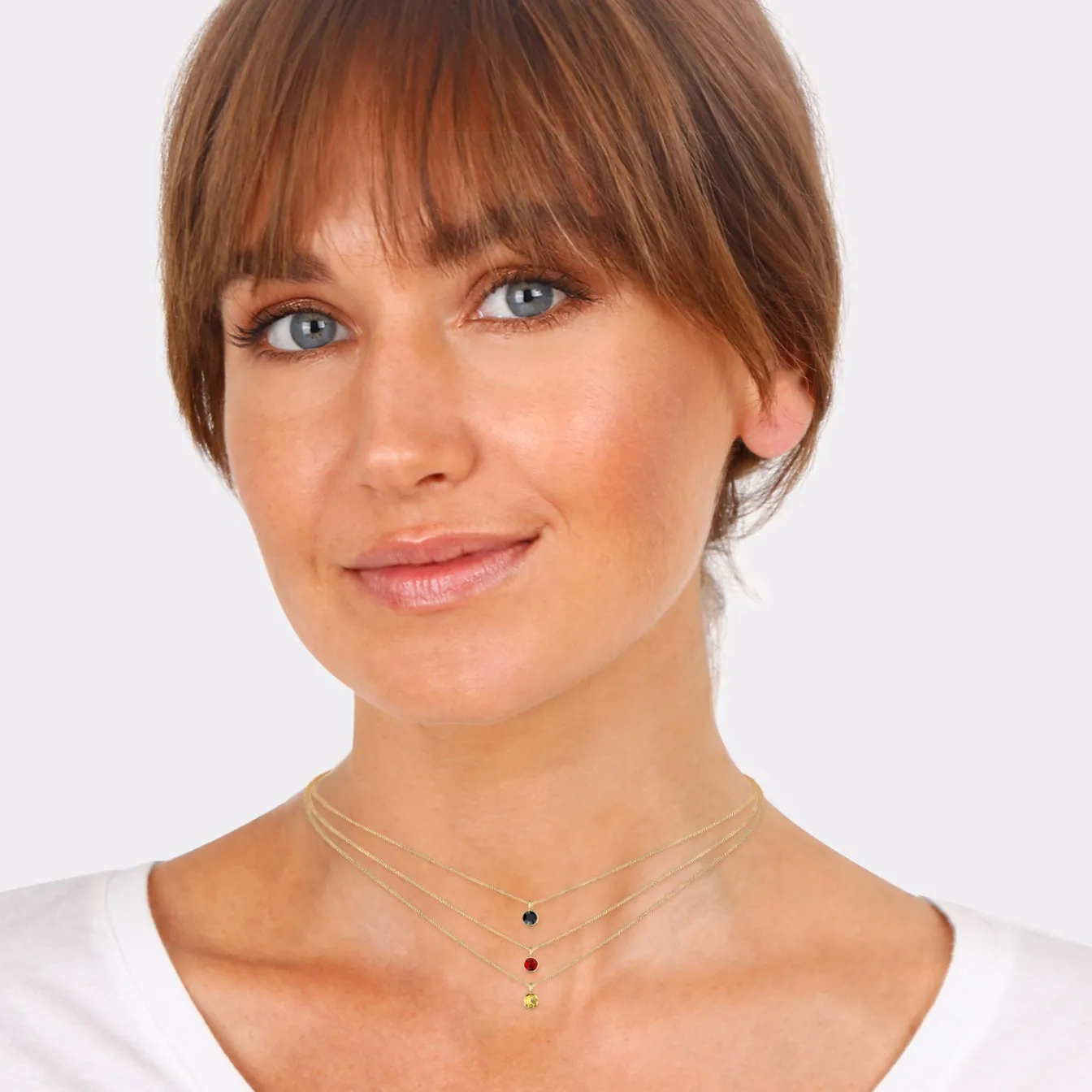 Elli "Layer-Choker | Kristalle (Weiß, Grau, Schwarz)< Roségold|Halsketten