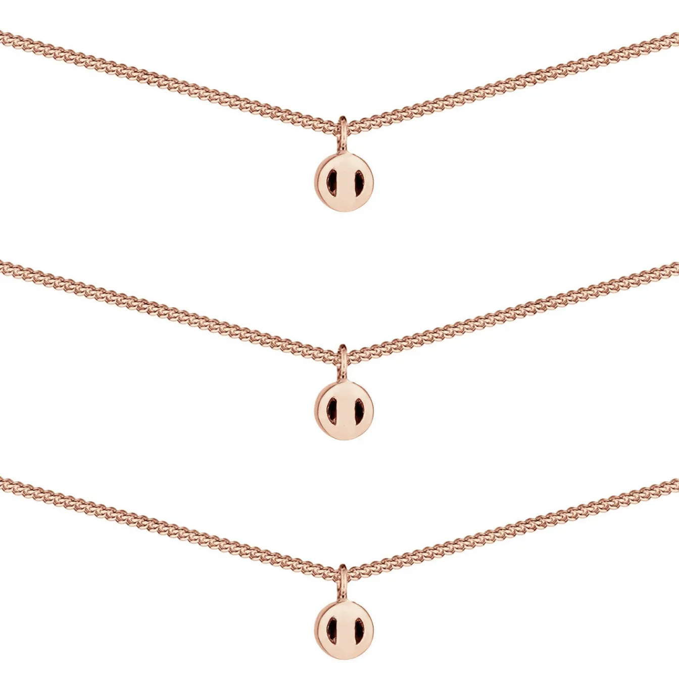 Elli "Layer-Choker | Kristalle (Weiß, Grau, Schwarz)< Roségold|Halsketten