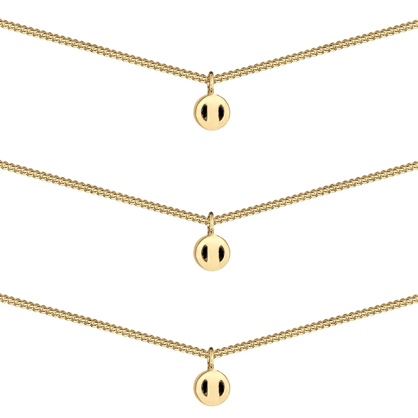 Elli "Layer-Choker | Kristalle (Weiß, Grau, Schwarz)< Roségold|Halsketten