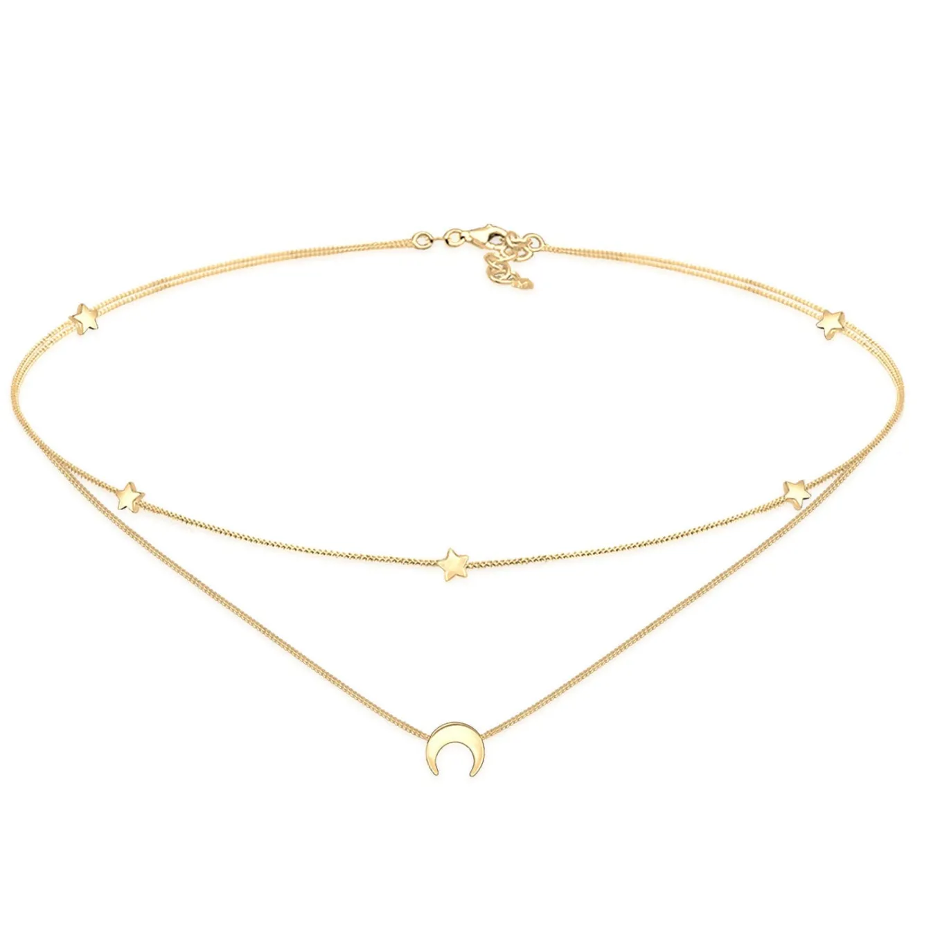 Elli "Layer-Choker Astro< Roségold|Symbol-schmuck