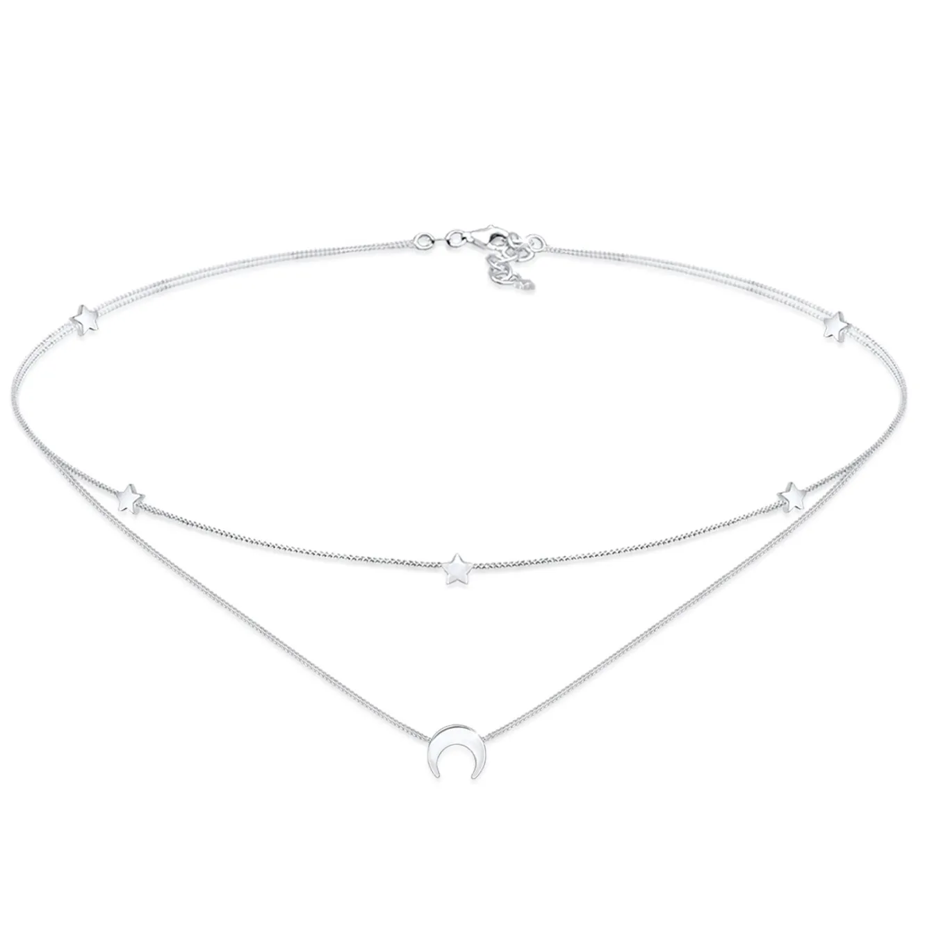 Elli "Layer-Choker Astro< Roségold|Symbol-schmuck