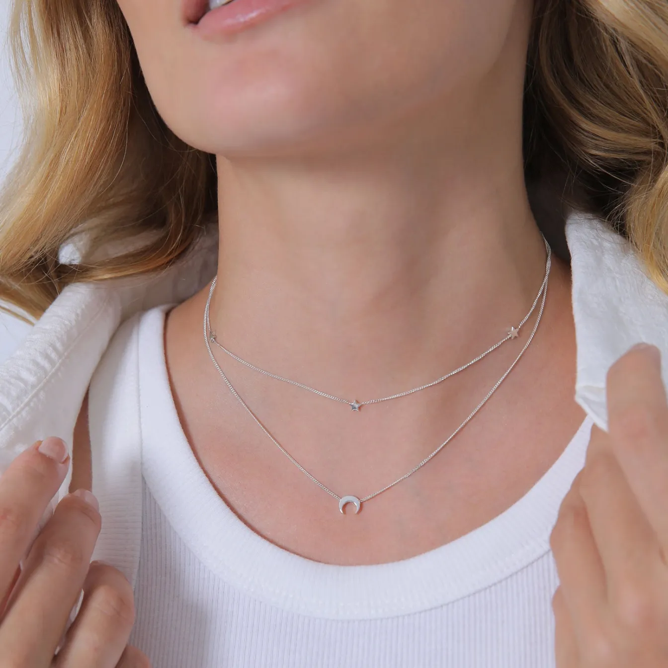Elli "Layer-Choker Astro< Roségold|Symbol-schmuck
