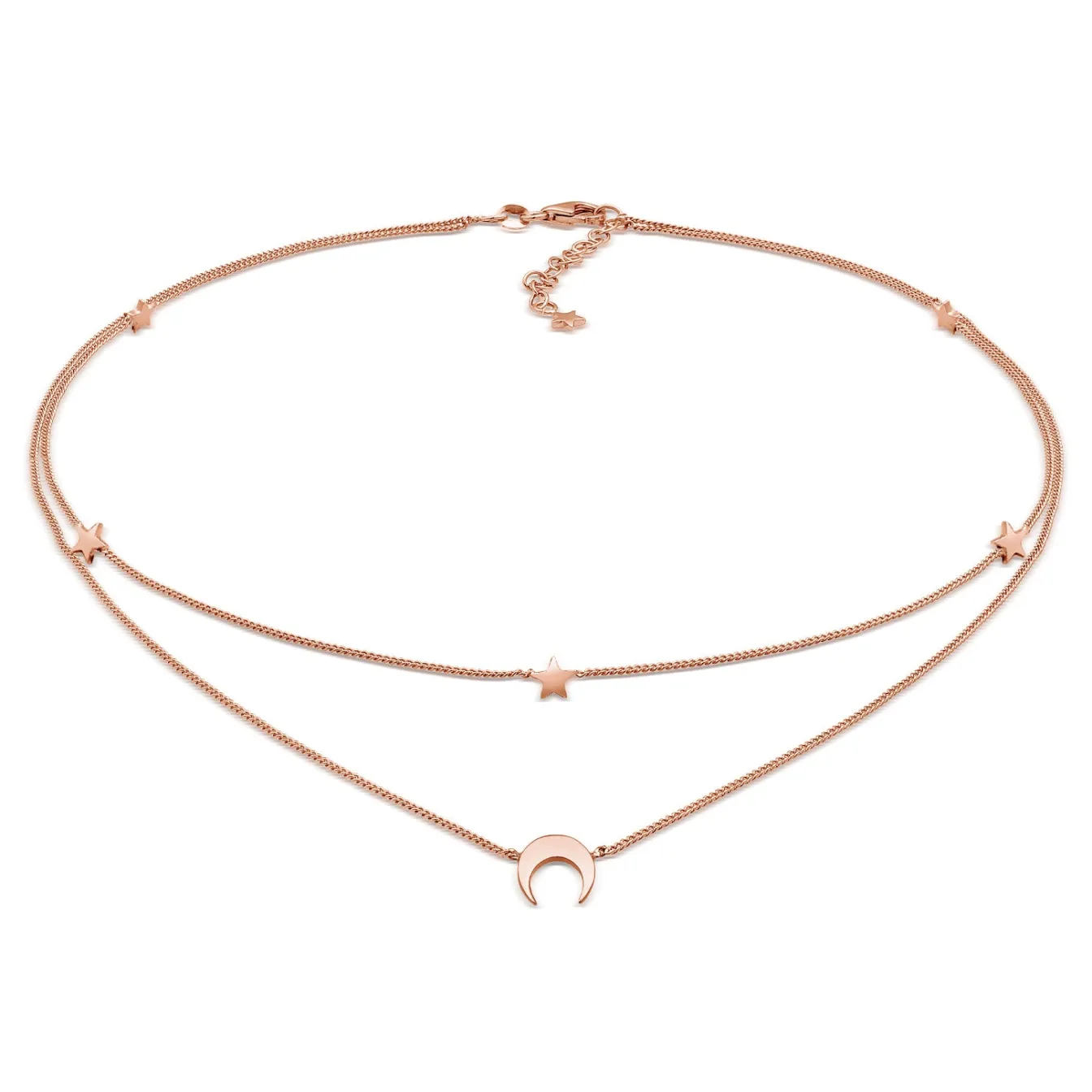 Elli "Layer-Choker Astro< Roségold|Symbol-schmuck