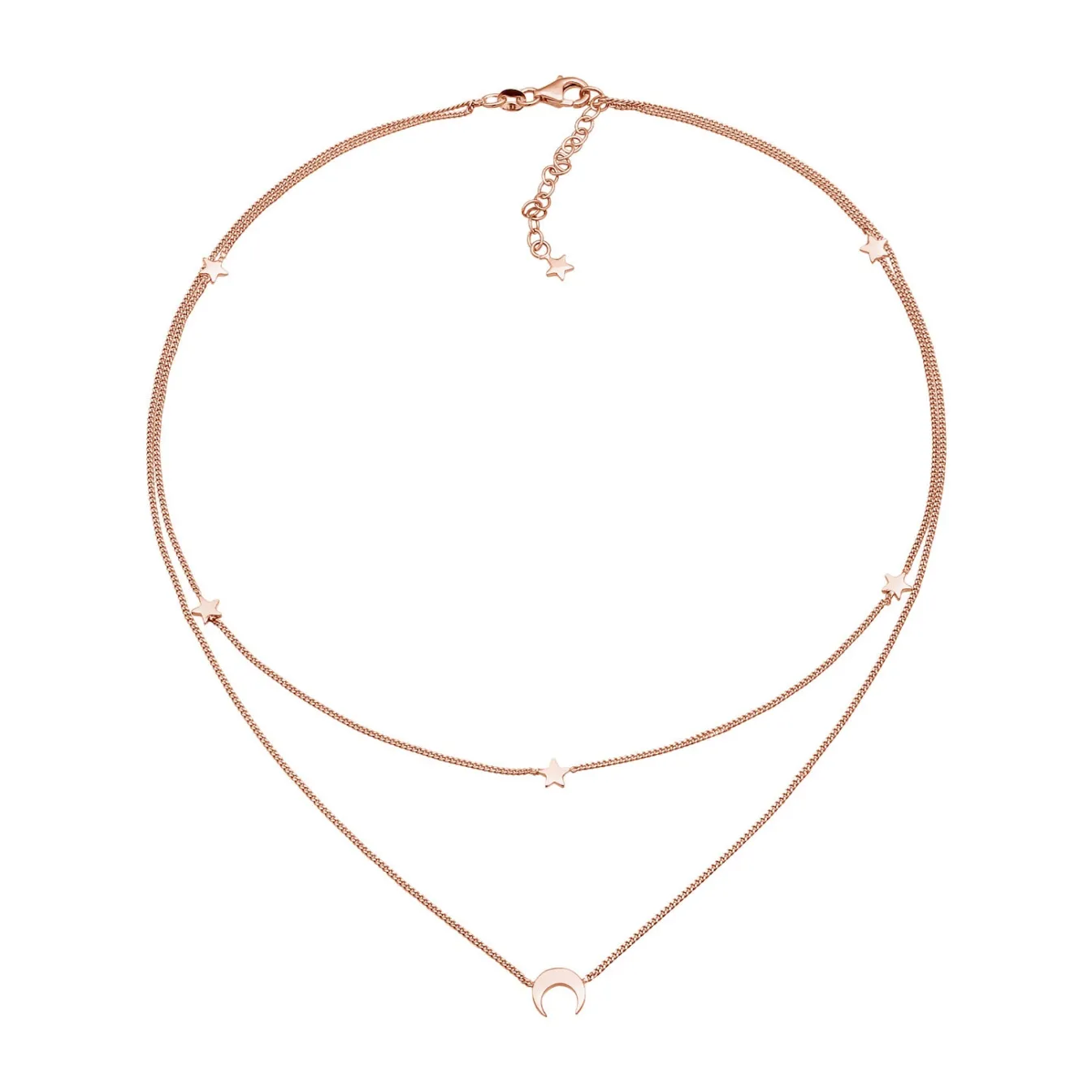 Elli "Layer-Choker Astro< Roségold|Symbol-schmuck
