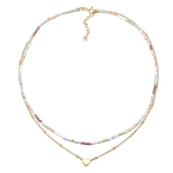 Elli "Layer-Choker Herz Beads | Süßwasserperlen< Symbol-schmuck|Herz-schmuck