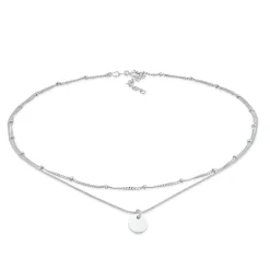 Elli "Layer-Choker Kugeln Plättchen< Silber|Halsketten