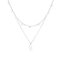 Elli "Layer-Choker Plättchen< Halsketten|Silber