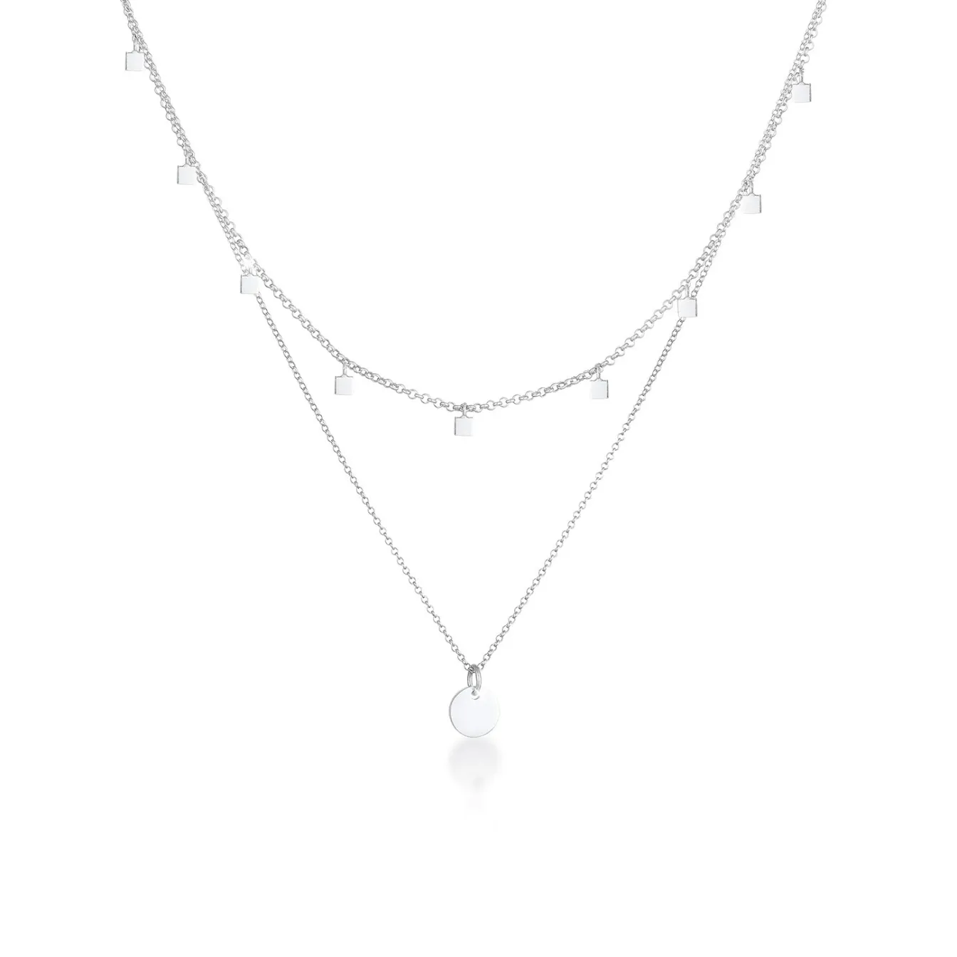 Elli "Layer-Choker Plättchen< Halsketten|Silber