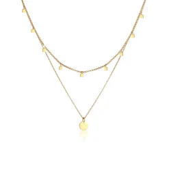 Elli "Layer-Choker Plättchen< Halsketten|Silber