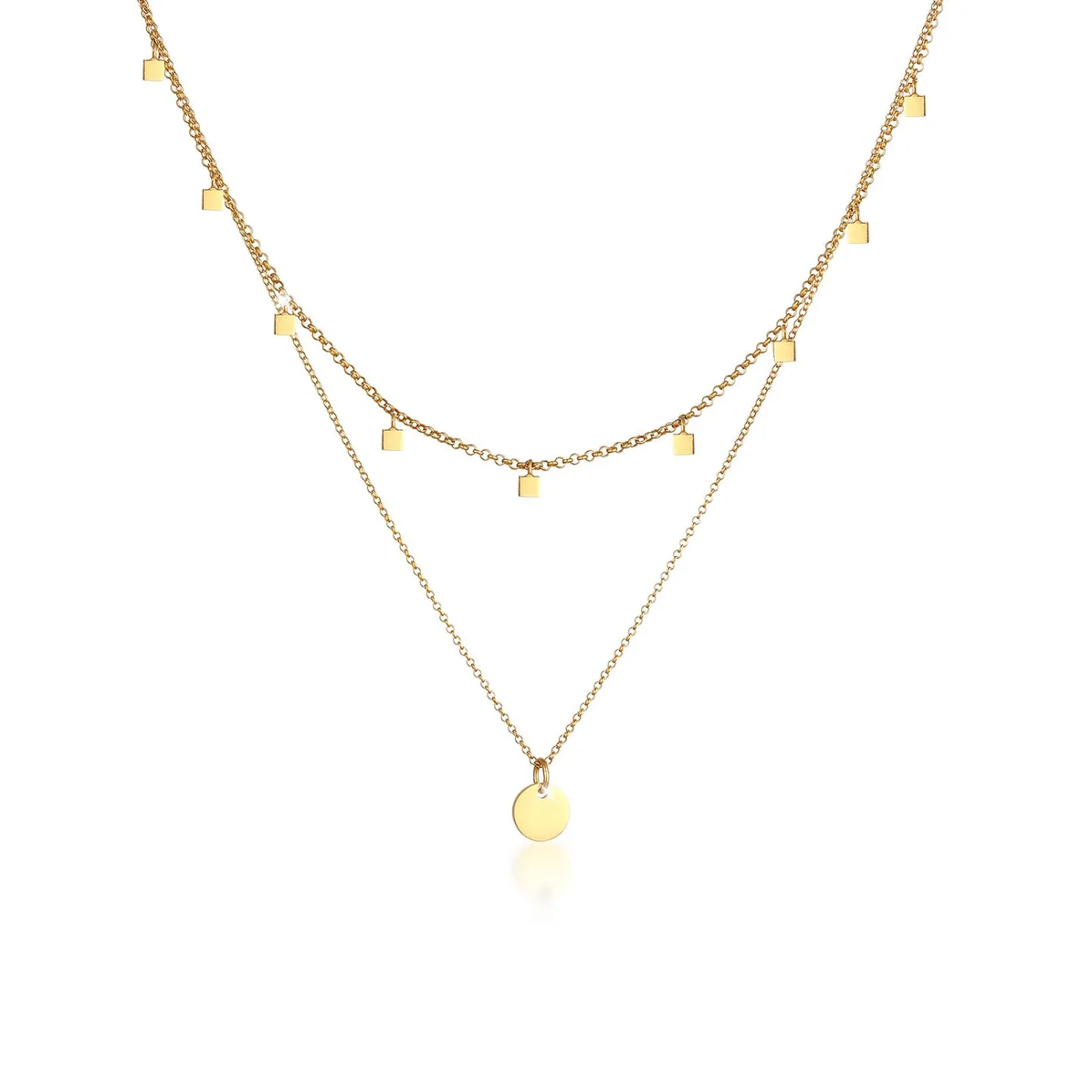 Elli "Layer-Choker Plättchen< Halsketten|Silber