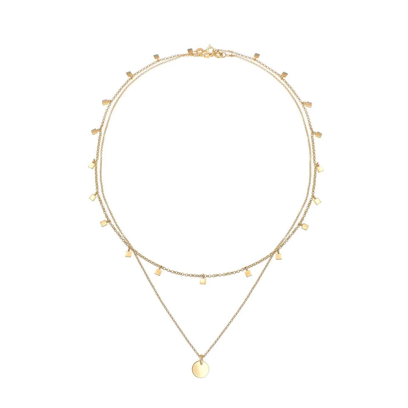Elli "Layer-Choker Plättchen< Halsketten|Silber