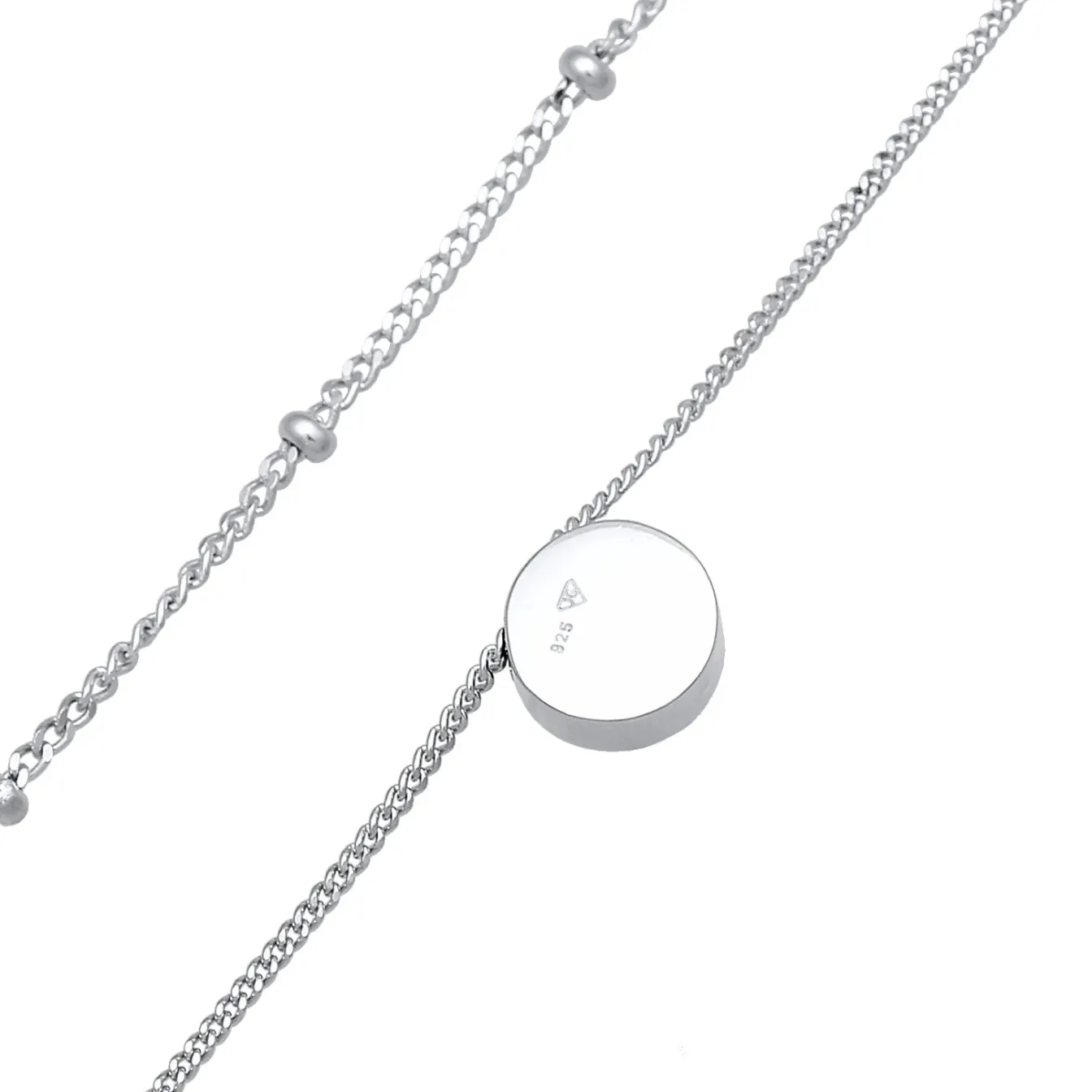 Elli "Layer-Choker Solitär Anhänger | Kristall (Weiß)< Halsketten|Silber