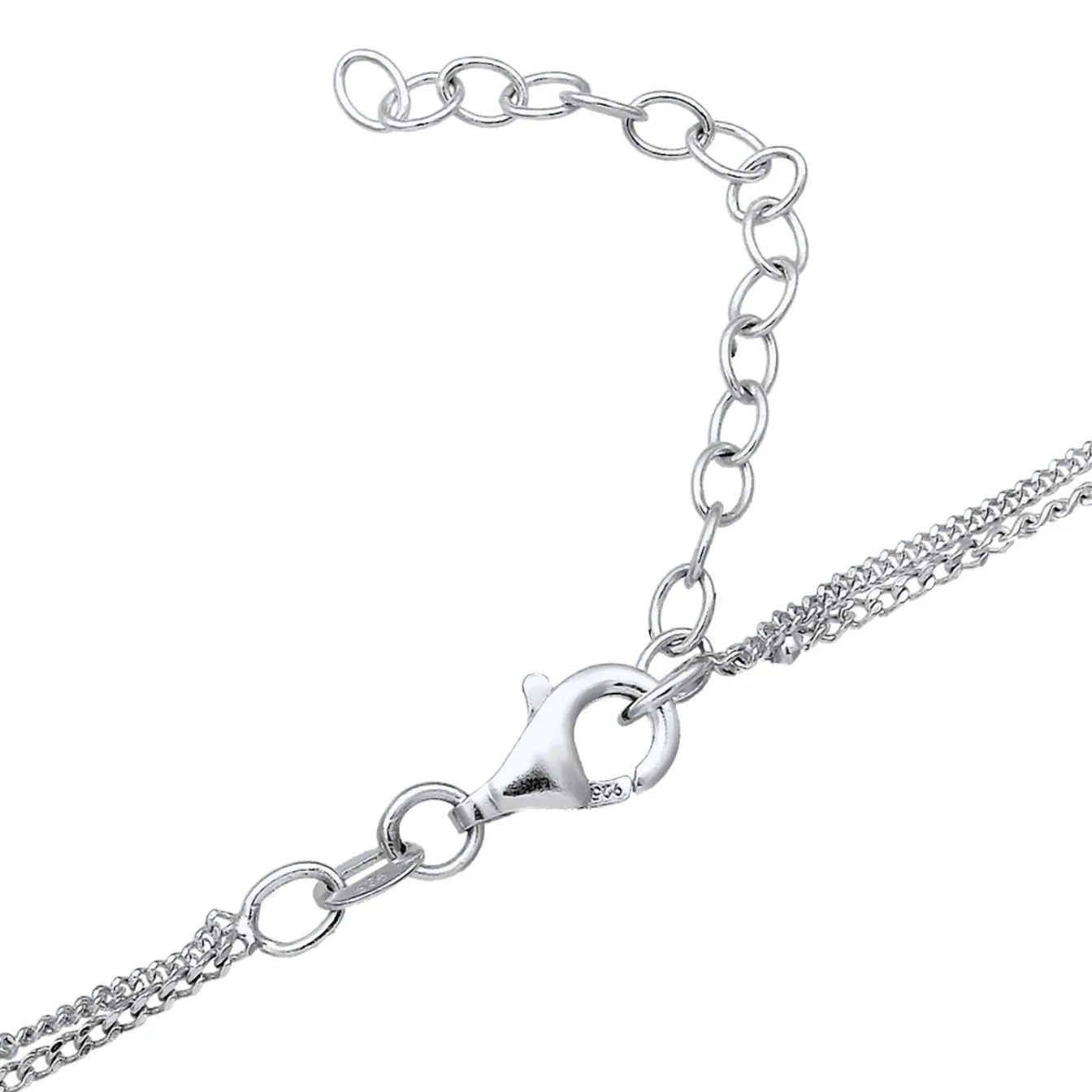 Elli "Layer-Choker Solitär Anhänger | Kristall (Weiß)< Halsketten|Silber